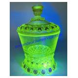 Uranium Glass Sugar Bowl