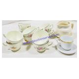 10 China Coffee Cups & Ceramic Creamer