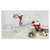 Jars of Buttons & Decorative Glassware