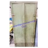 Green Painted Antique Wooden Cabinet 24x34x73"