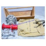 Canvas Bag, Mole Trap, Wooden Tool Box, Etc