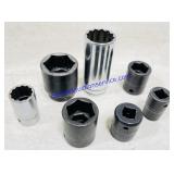 (7) Mixed Snap On Sockets