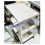 Rolling Metal 3 Tier Shelving 27x26x32"