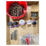 Lot of Screws, Drill Bits, & Nails