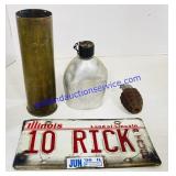 Plate, Faux Grenade, Artillery Shell, & Canteen