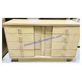 Light Fluted Wooden 6 Drawer Dresser (52x18x32',