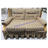 Kohler Citation Plaid Tweed & Warm Wood Loveseat