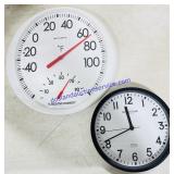 Plastic Clock and Thermometer