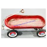 Antique Red Metal Rolling Wagon (36x16x14')