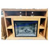 Working Wooden Electronic Fireplace Space Heater
