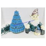 Safety Pin Lighted Tree & Resin Gnome