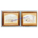 (2) Framed Hanging Barn Scene Prints (12 x 13.5')