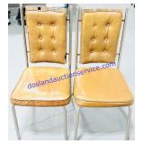(2) Leather Padded Wood & Metal Desk Chairs