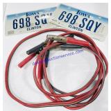 Iowa License Plates and Battery Charging Cables