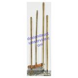 2 Metal Rakes, Hoe, & Tiller