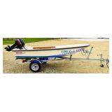 1995 Boston Whaler 11 ft boat w/ 15hp Mercury &