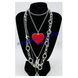 4 Metal Pendant Necklaces