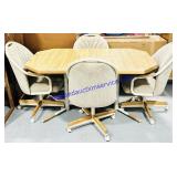 Wood Laminate & Powder Coated Metal Dining Table