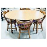 Wooden Dining Table w/ 4 Padded Chairs (42x30x82'