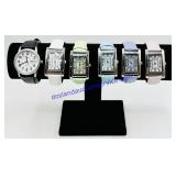 5 Gossip & 1 Timex Rubber/Leather Band Watches
