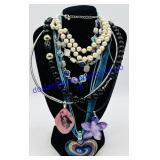 6 Mixed Pendant & Beaded Necklaces