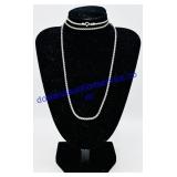 Sterling Silver Chain Necklace & Bracelet Pair