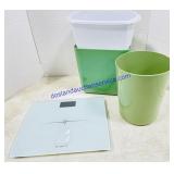 Bathroom Scale and Small Plastic Waste Cans
