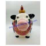 Coco Dowley Ceramic Cow & Hen Cookie Jar