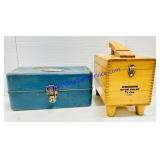 Metal Tool Box & Wooden Shoe Valet Box