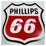 Phillips 66 shield-shaped metal sign