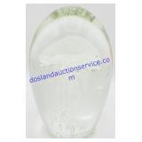 Large Glass Fluorescent Jellyfish Paperweight