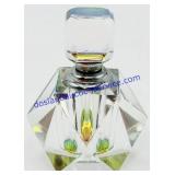 Small Ornate Refractive Glass Perfume Bottle