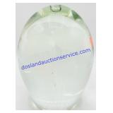 Large Glass Fluorescent Jellyfish Paperweight