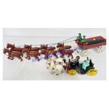 Cast Iron Horse-Drawn Wagon and Carriage
