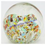 Confetti Pattern Art Glass Paperweight