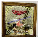 18.5inx18.5in Framed Miller High Life Mirror