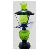 Green Glass Oil Lamp
