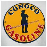 Conoco Gasoline porcelain and metal sign