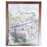 Bob Byerley "Checkered Flag" Framed Print 13x17"