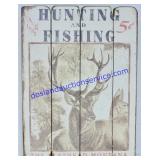 17inx23in Wooden Hunting And Fishing Buck Sign