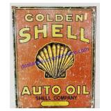 12.5inx16in Golden Shell Metal Sign