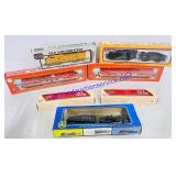 (7) HO Scale Railroad Engines and Cars