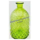 Optic Dot Pattern Green Art Glass Vase