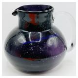 Amethyst Glass Clear Handle Ball Pitcher