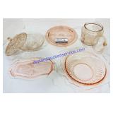 (5) Vintage Pink Depression Dishes