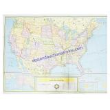 1960 Universal United States Map 35x48"