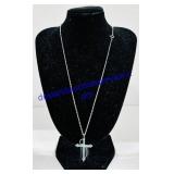 Turquoise Accent Sterling Silver Crucifix