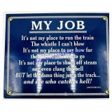 Metal Train Quotation Sign 10x8"