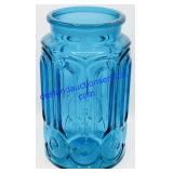 L.E. Smith Colonial Blue Glass Moon & Stars Jar