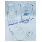 Glass Pitcher, Lidded Container and Juicer
